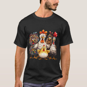 Camiseta Fazenda da Família da Galinha Louca Vida Galo Aves
