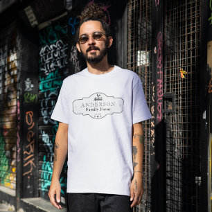 Camiseta Fazenda da Família Rustic Vintage Label Border