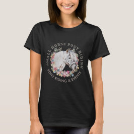 Camiseta Fazenda de Animais Florais de Cavalo