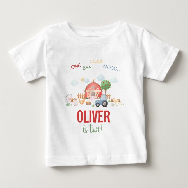 Camiseta Fazenda de aniversário de animais bonitos, Toddler (Frente)