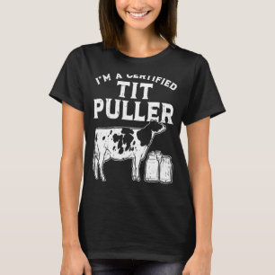 Camiseta Fazenda de Fazenda de Vacas Puxadoras de Tetas Cer