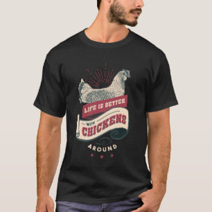 Camiseta Fazenda de frango Vintage T-Shirt, Frango Engraça