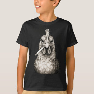Camiseta Fazenda de Meme da Geração Z do Frango Fumando Cig