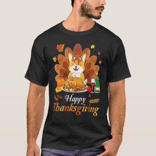 Camiseta Fazenda de peru do cão Corgi Vinho Torta Abóbora F