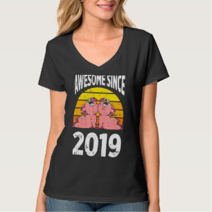 Camiseta Fazenda De Porcos Incrível Desde 2019 aniversário