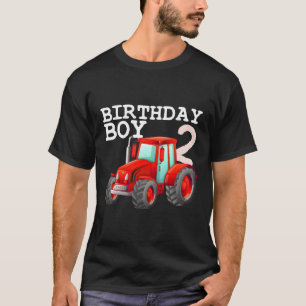 Camiseta Fazenda de segundo aniversário do trator com dois