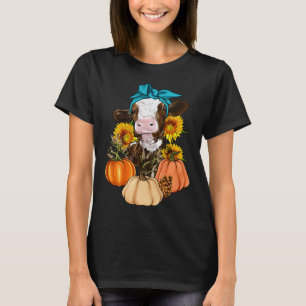 Camiseta Fazenda de Vaca Bonita Pumpkin Fazenda Queda Ação