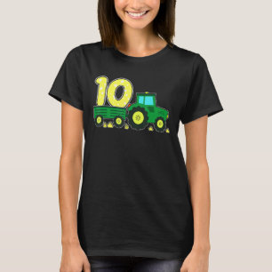 Camiseta fazenda do trator de Fazenda verde de 10 anos