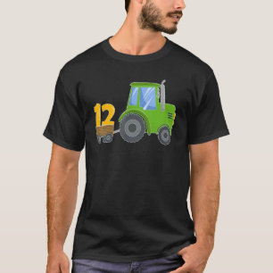 Camiseta fazenda do trator de Fazenda verde de 12 anos
