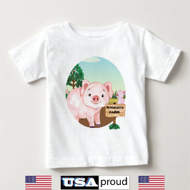 Camiseta Fazenda do velho MacDonald 🐮 Monograma de Porcos 