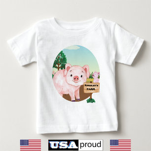 Camiseta Fazenda do velho MacDonald 🐮 Monograma de Porcos 