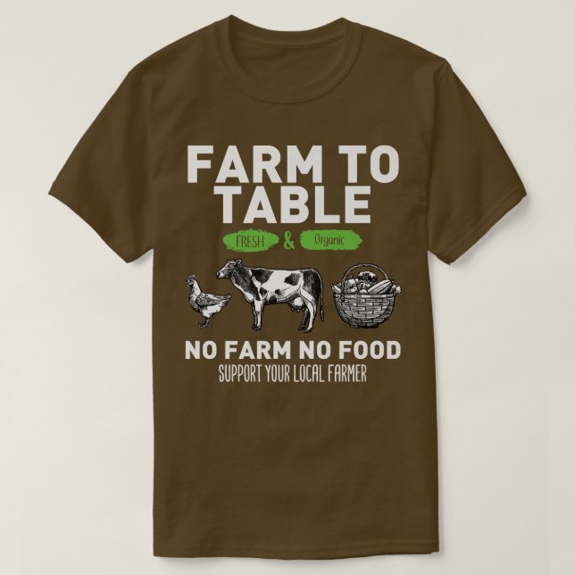 Camiseta Fazenda Engraçada Para A Mesa Suportam Seus Agricu (Frente do Design)
