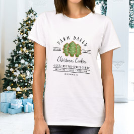 Camiseta Fazenda Engraçada Personalizada Cookies de Natal c