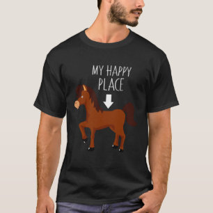 Camiseta Fazenda Engraçada Projeto De Cavalo Lugar Feliz