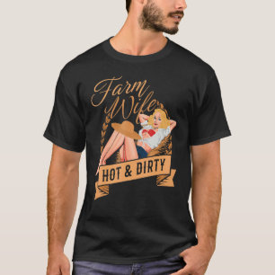 Camiseta Fazenda Esposa Quente E Suja Farmer Cônjuge Muito 