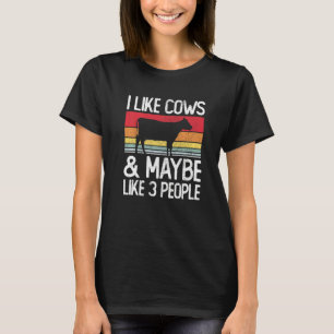 Camiseta Fazenda Eu Gosto de Vacas E Talvez Goste de 3 Pess