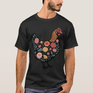 Camiseta Fazenda Floral Galinha Amantes da Natureza Cottage