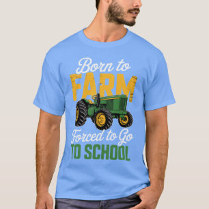 Camiseta Fazenda Forçada a Ir à Escola Trator Fazendeiro
