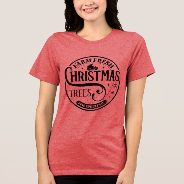 Camiseta Fazenda Fresca Árvores de Natal Pinheiras (Frente)