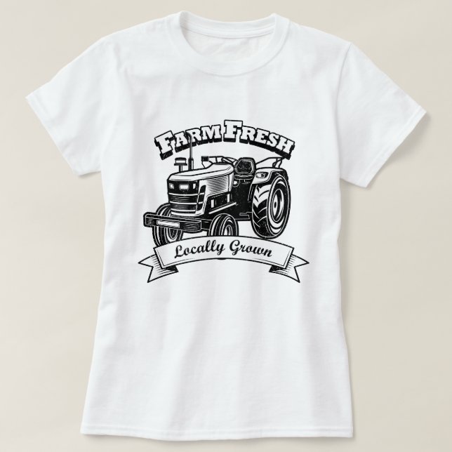Camiseta Fazenda fresca localmente cultivada (Frente do Design)