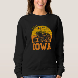 Camiseta Fazenda inicial Iowa Native State Trator Retro Sun