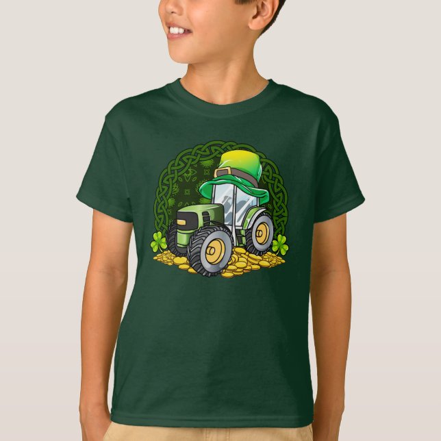 Camiseta Fazenda Irlandesa Farmer Trator Dia de São Patríci (Frente)