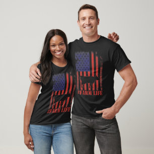 Camiseta Fazenda Life American Flag & Cow