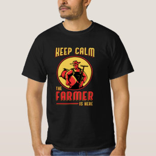 Camiseta Fazenda Manter Calmo Agricultor Trator Funny Prese