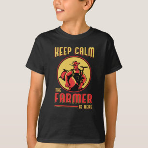 Camiseta Fazenda Manter Calmo Agricultor Trator Funny Prese