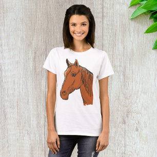 Camiseta Fazenda Marrom de Cabeça de Cavalo