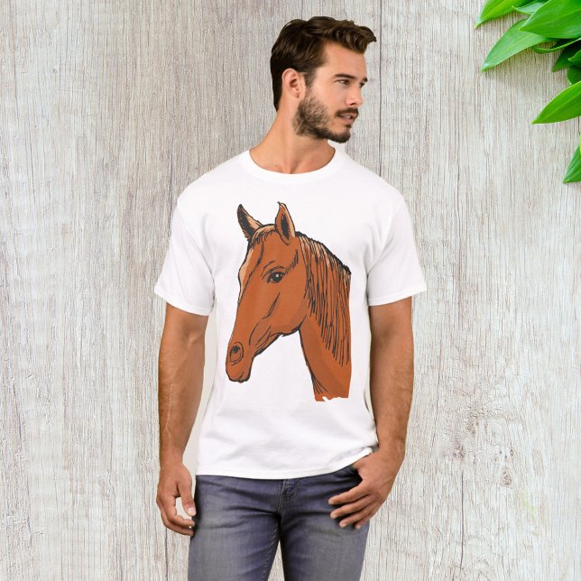 Camiseta Fazenda Marrom de Cabeça de Cavalo (Criador carregado)