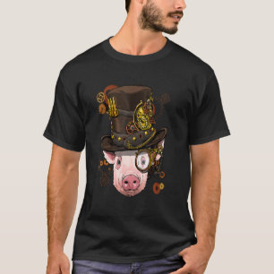 Camiseta Fazenda Mecânica Da Cara De Suíno Gótica Steampunk
