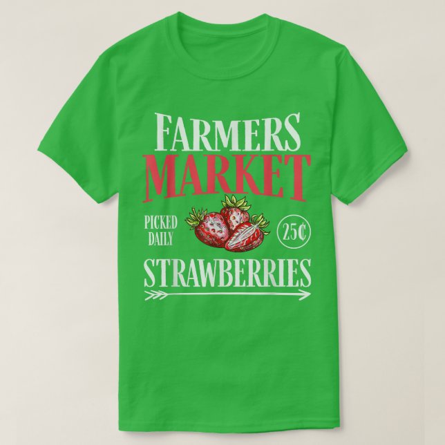 Camiseta Fazenda Mercado Jardim De Morango Agricultores Del (Frente do Design)