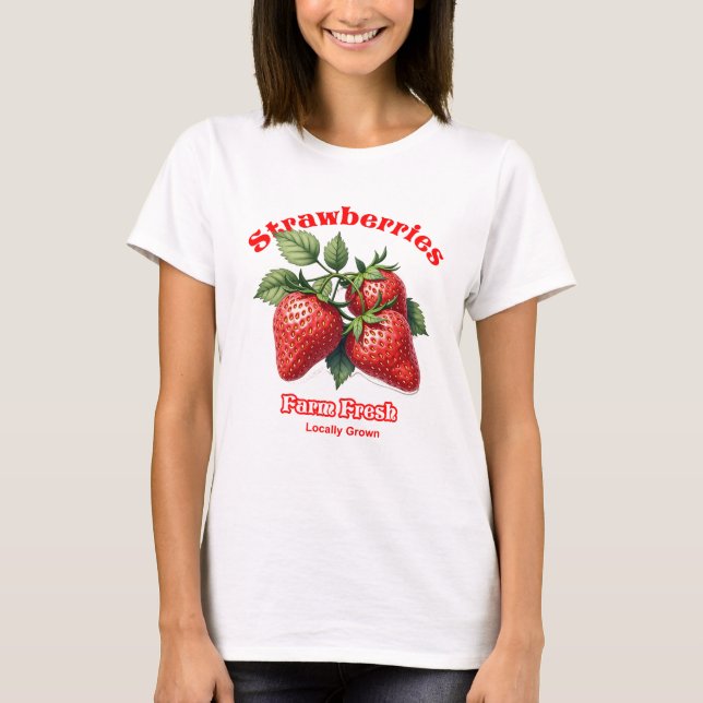 Camiseta Fazenda Morangos Frescos Teto Orgânico (Frente)