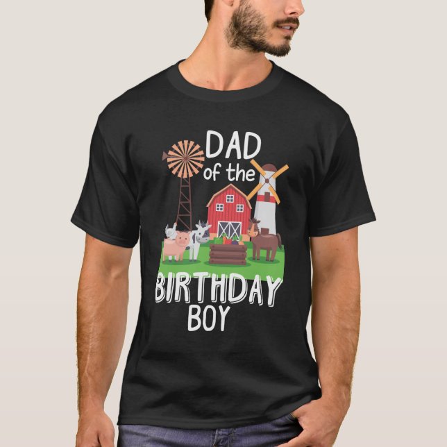 Camiseta Fazenda Pai Aniversário Garoto Mãe Animal Adorando (Frente)