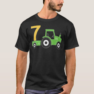 Camiseta Fazenda Trator 7 de Aniversário de 7 Anos de Idade