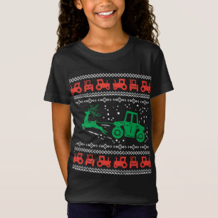 Camiseta Fazenda Trator Reindeer Divertido Frio Suor de Nat
