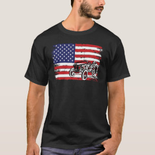 Camiseta Fazenda Tratores EUA Bandeira Ofertas Agrícolas Pa