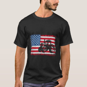 Camiseta Fazenda Tratores Usa Sinalizador Patriótico Agricu