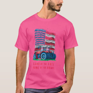 Camiseta Fazenda Trators USA Flag Patrimônio da Agricultura