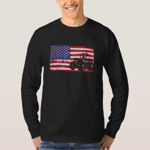 Camiseta Fazenda Trators Usa Flag Patriótico Farming Americ