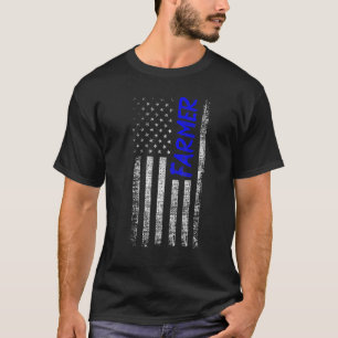 Camiseta Fazendeiro Americano Bandeira EUA Pecuarista Agric