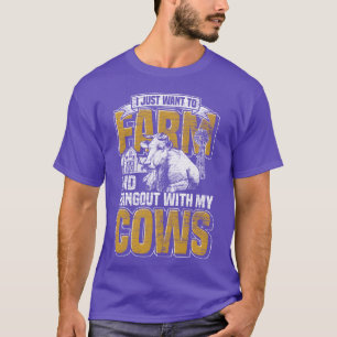 Camiseta Fazendeiro Animal Vaca Engraçada vintage