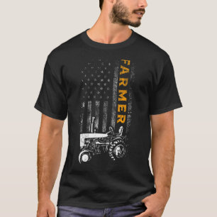 Camiseta Fazendeiro Bandeira EUA Rancher Celeiro Colheita A