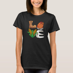 Camiseta Fazendeiro Cultivando Fazenda Orgânica Galinha