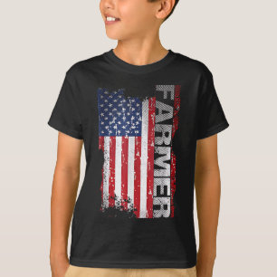 Camiseta Fazendeiro da Bandeira dos EUA para o 4 de Julho