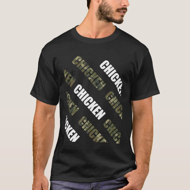 Camiseta Fazendeiro de Frango Camo Vintage Retro (Frente)
