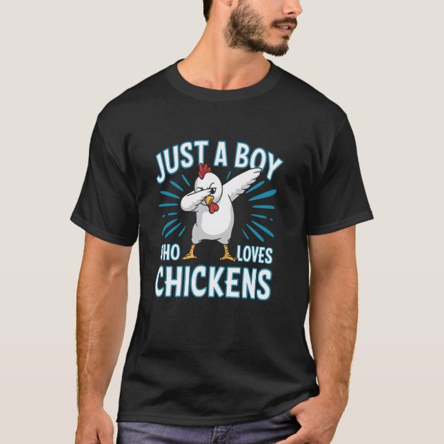Camiseta Fazendeiro de Frango Dabbing Frango Só um Menino q (Frente)