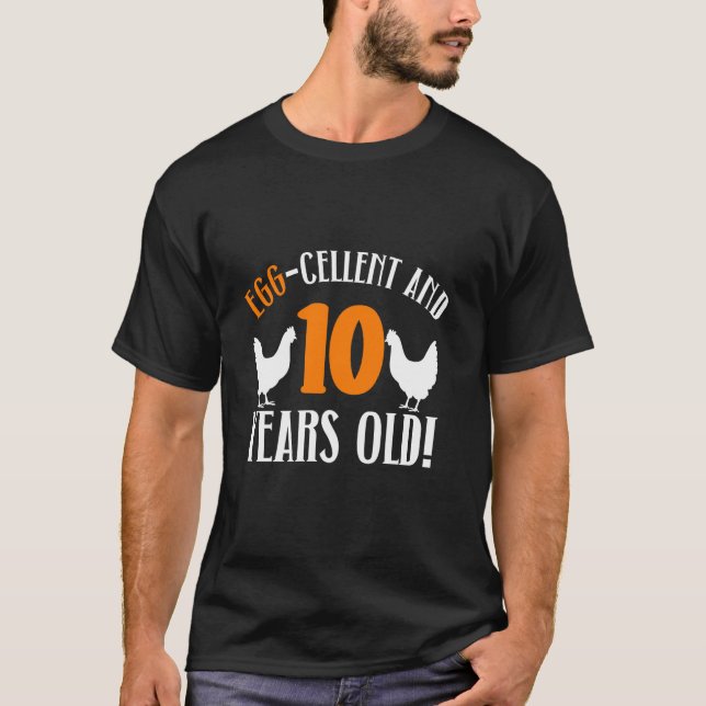 Camiseta Fazendeiro de frango de 10 anos de idade Completa  (Frente)