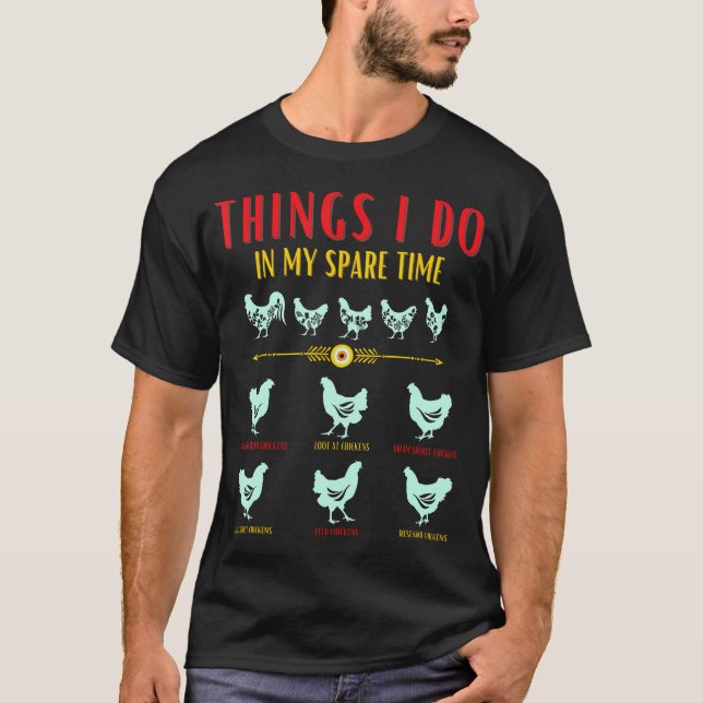 Camiseta Fazendeiro de Frango Engraçado - Coisas que Faço n (Frente)